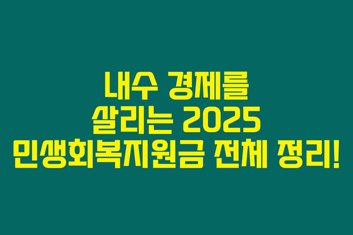 내수 경제를 살리는 2025 민생회복지원금 전체 정리! 내수 경제를 살리는 2025 민생회복지원금 전체 정리!