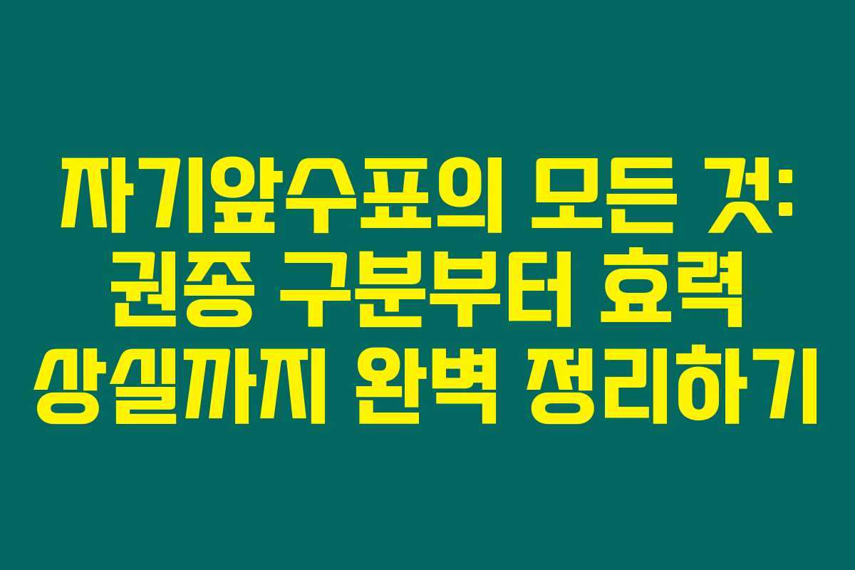 자기앞수표의 모든 것: 권종 구분부터 효력 상실까지 완벽 정리하기 자기앞수표의 모든 것: 권종 구분부터 효력 상실까지 완벽 정리하기