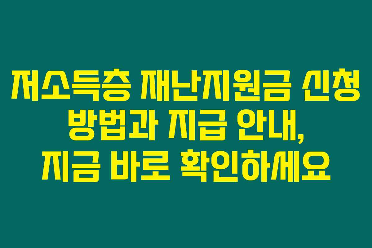 저소득층 재난지원금 신청 방법과 지급 안내, 지금 바로 확인하세요 저소득층 재난지원금 신청 방법과 지급 안내, 지금 바로 확인하세요