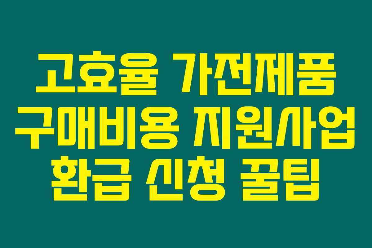 고효율 가전제품 구매비용 지원사업 환급 신청 꿀팁 고효율 가전제품 구매비용 지원사업 환급 신청 꿀팁