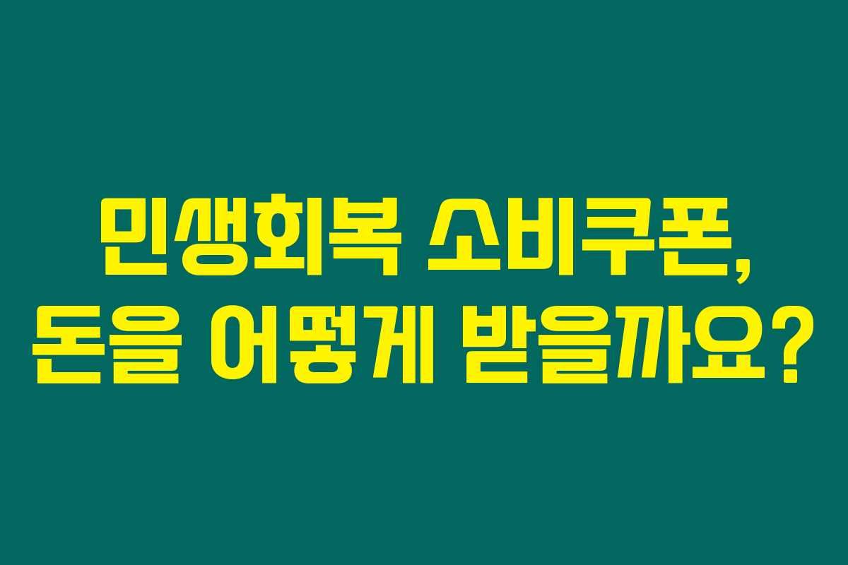 민생회복 소비쿠폰, 돈을 어떻게 받을까요? 민생회복 소비쿠폰, 돈을 어떻게 받을까요?