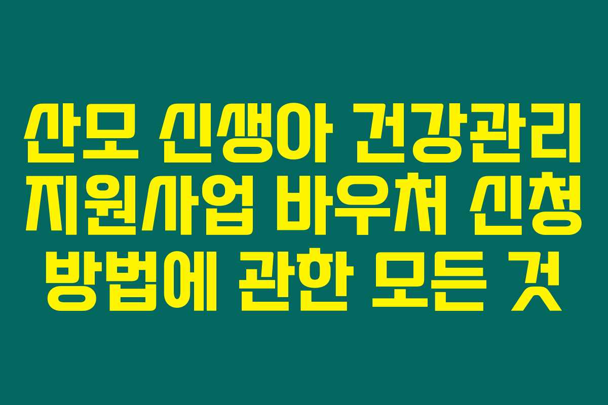 산모 신생아 건강관리 지원사업 바우처 신청 방법에 관한 모든 것 산모 신생아 건강관리 지원사업 바우처 신청 방법에 관한 모든 것