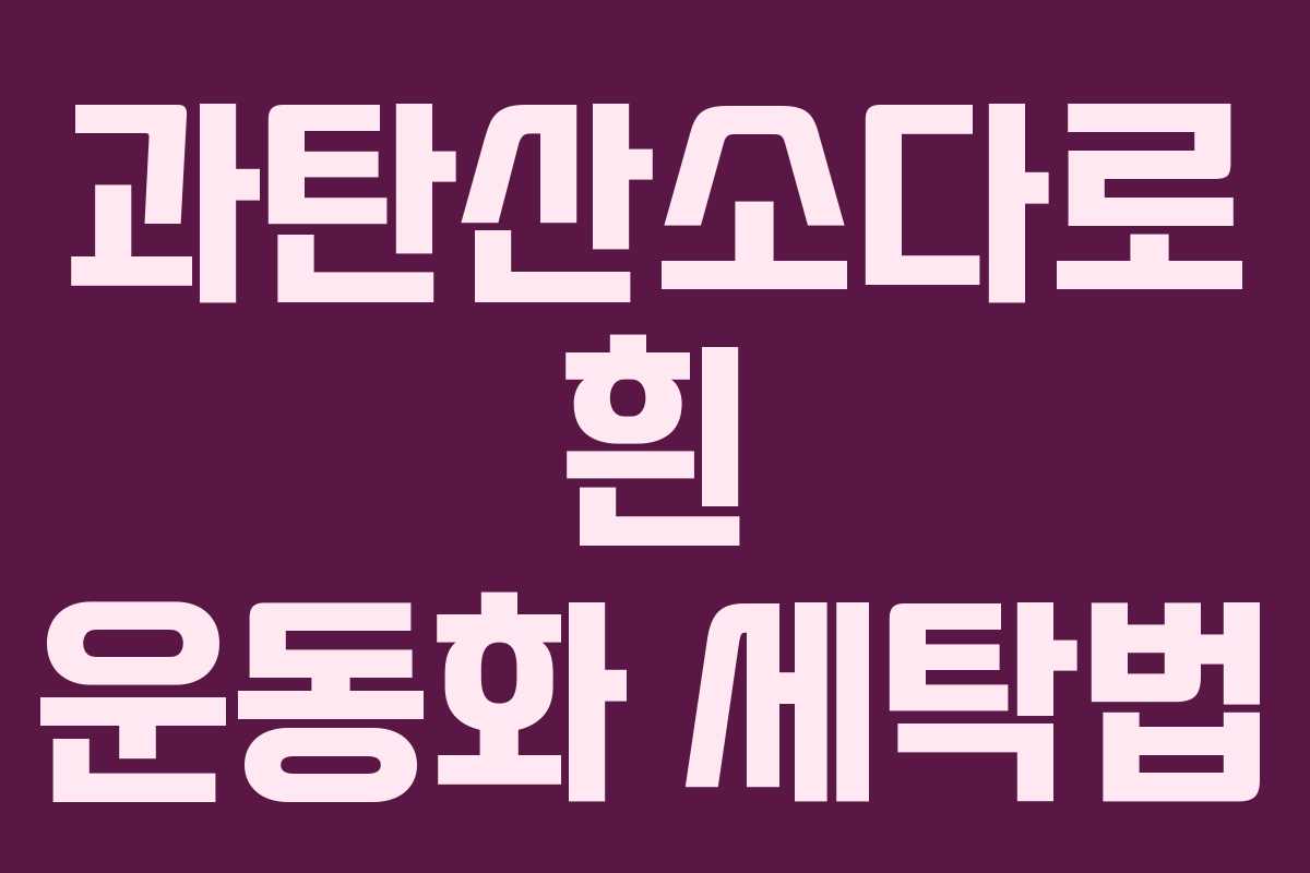 과탄산소다로 흰 운동화 세탁법