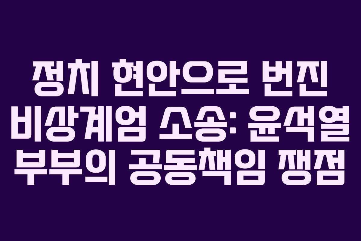 정치 현안으로 번진 비상계엄 소송: 윤석열 부부의 공동책임 쟁점