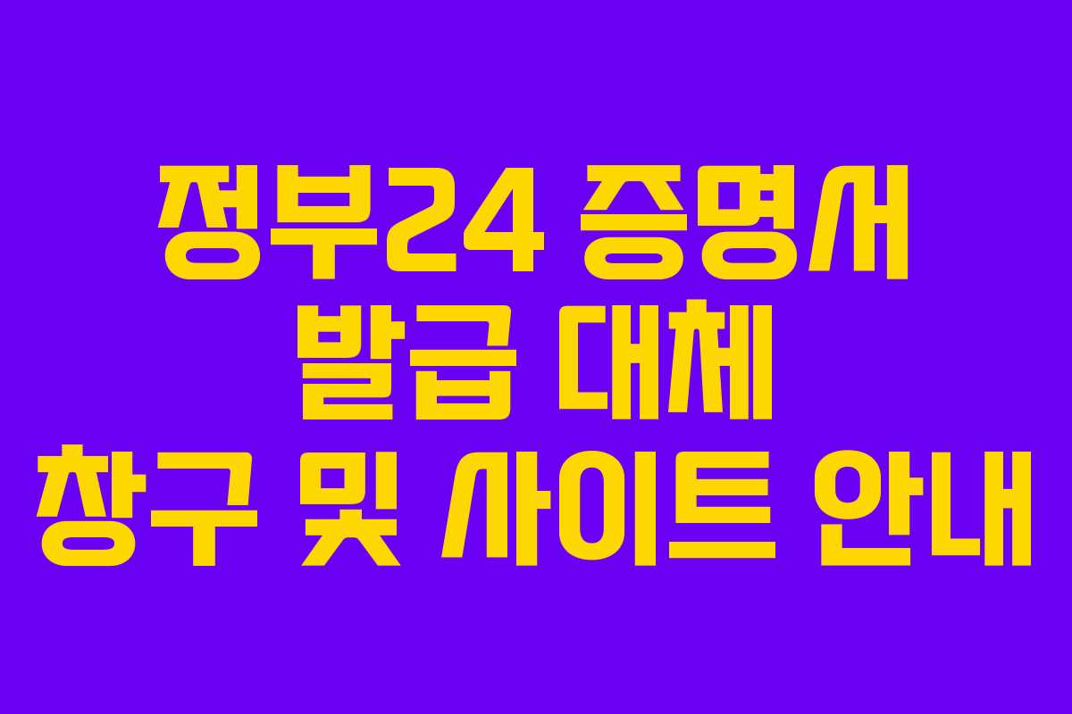 정부24 증명서 발급 대체 창구 및 사이트 안내