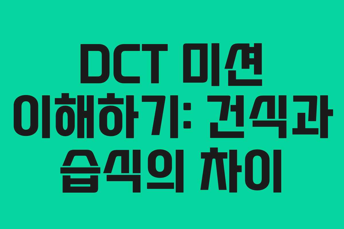 DCT 미션 이해하기: 건식과 습식의 차이