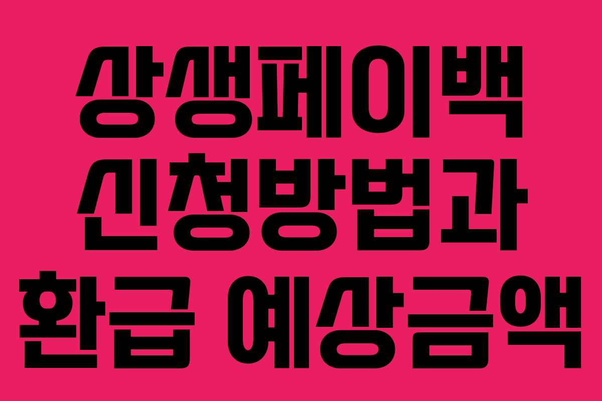 상생페이백 신청방법과 환급 예상금액 상생페이백 신청방법과 환급 예상금액