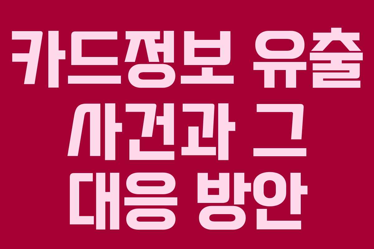 카드정보 유출 사건과 그 대응 방안 카드정보 유출 사건과 그 대응 방안