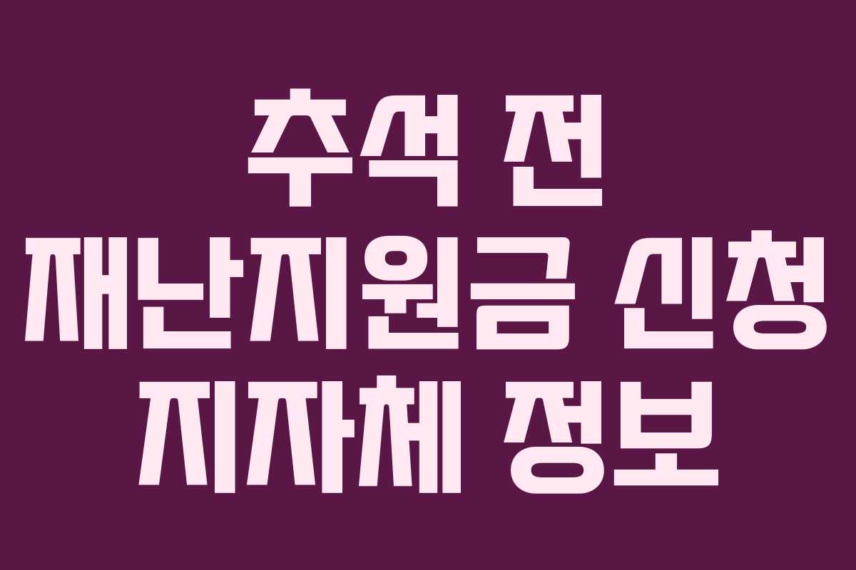 추석 전 재난지원금 신청 지자체 정보