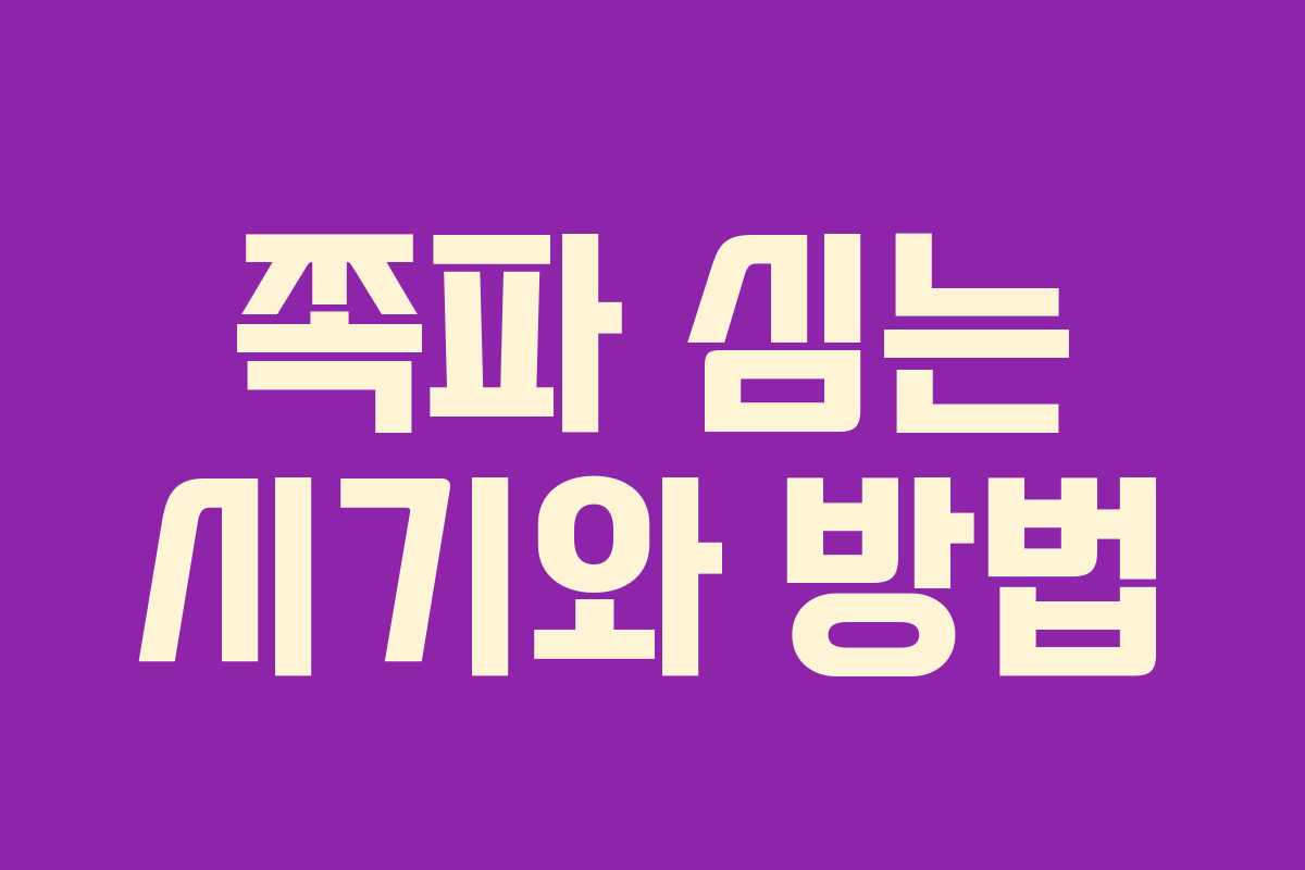 쪽파 심는 시기와 방법 쪽파 심는 시기와 방법