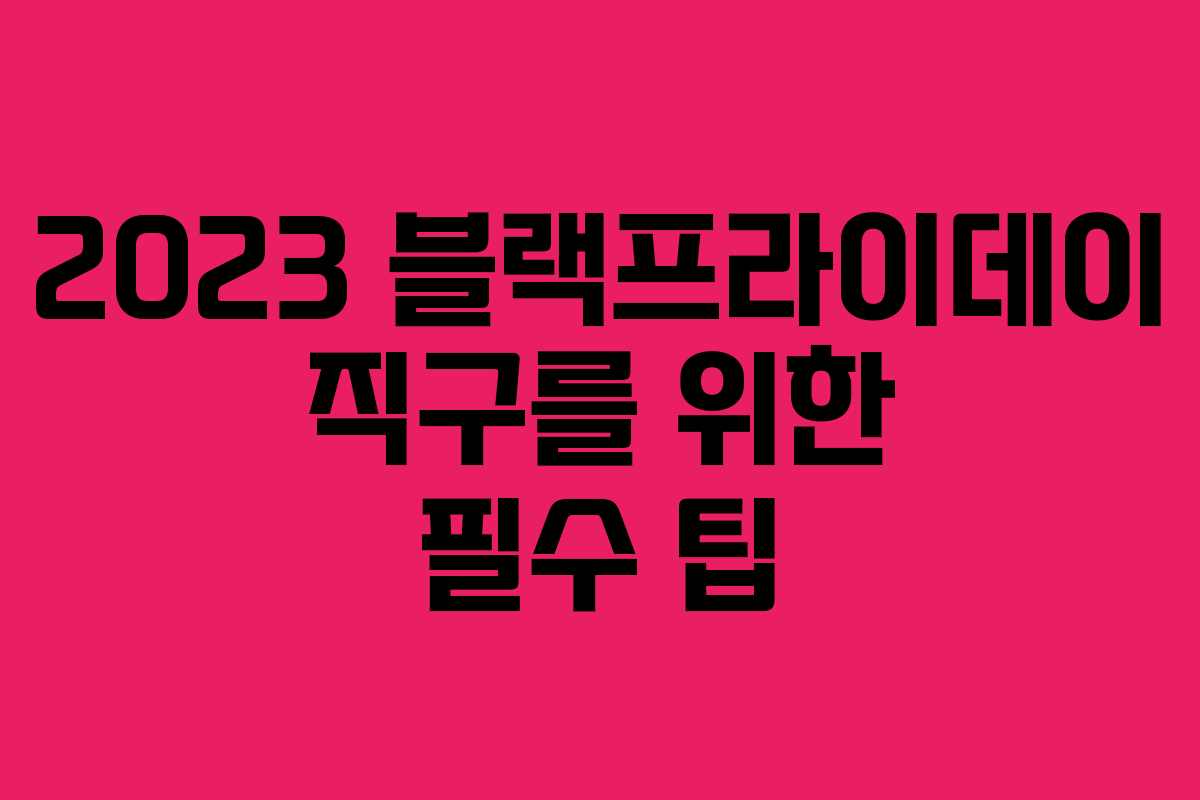 2023 블랙프라이데이 직구를 위한 필수 팁 2023 블랙프라이데이 직구를 위한 필수 팁