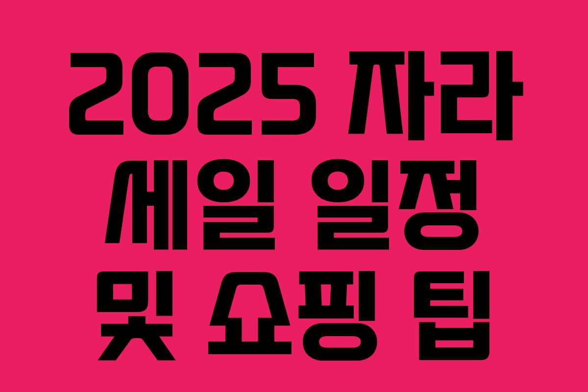 2025 자라 세일 일정 및 쇼핑 팁