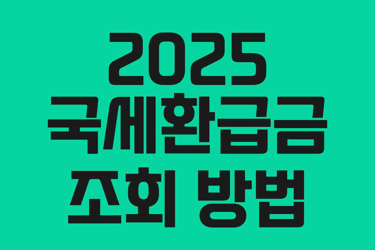 2025 국세환급금 조회 방법