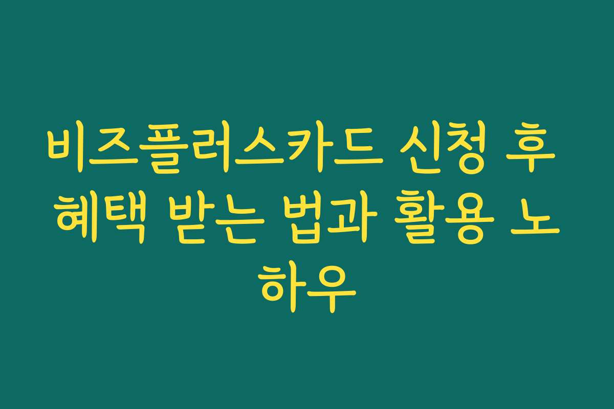 비즈플러스카드 신청 후 혜택 받는 법과 활용 노하우