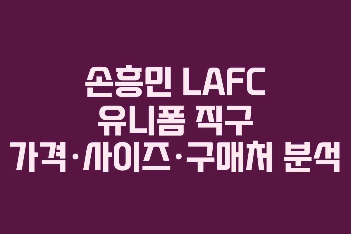 손흥민 LAFC 유니폼 직구 가격·사이즈·구매처 분석 손흥민 LAFC 유니폼 직구 가격·사이즈·구매처 분석
