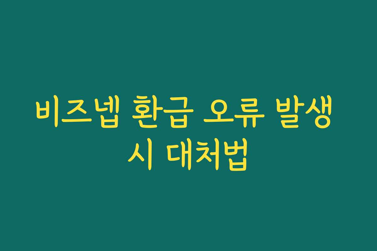 비즈넵 환급 오류 발생 시 대처법