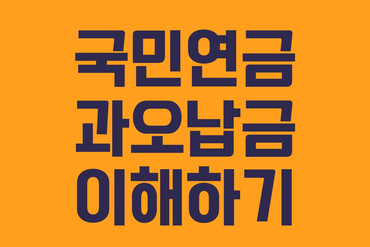 국민연금 과오납금 이해하기 국민연금 과오납금 이해하기