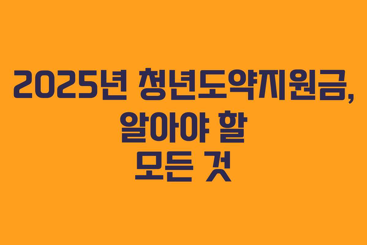 2025년 청년도약지원금, 알아야 할 모든 것