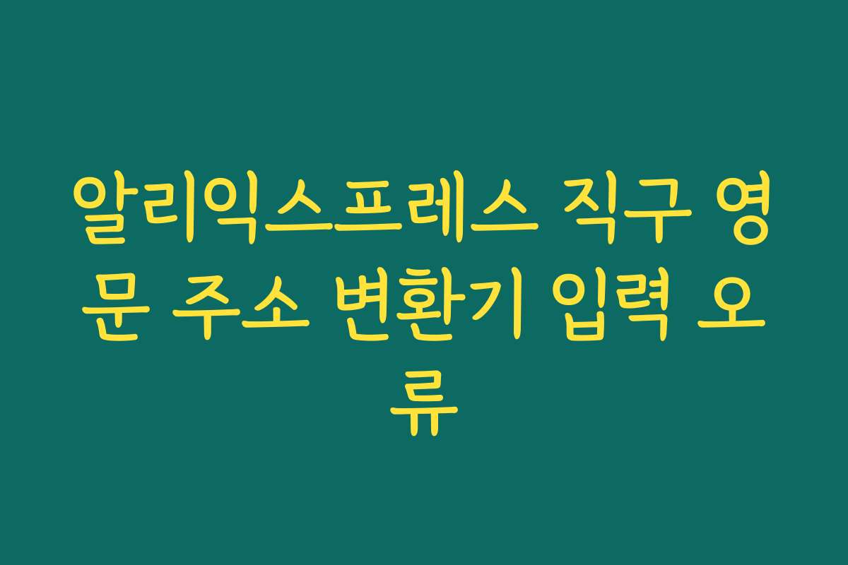 알리익스프레스 직구 영문 주소 변환기 입력 오류