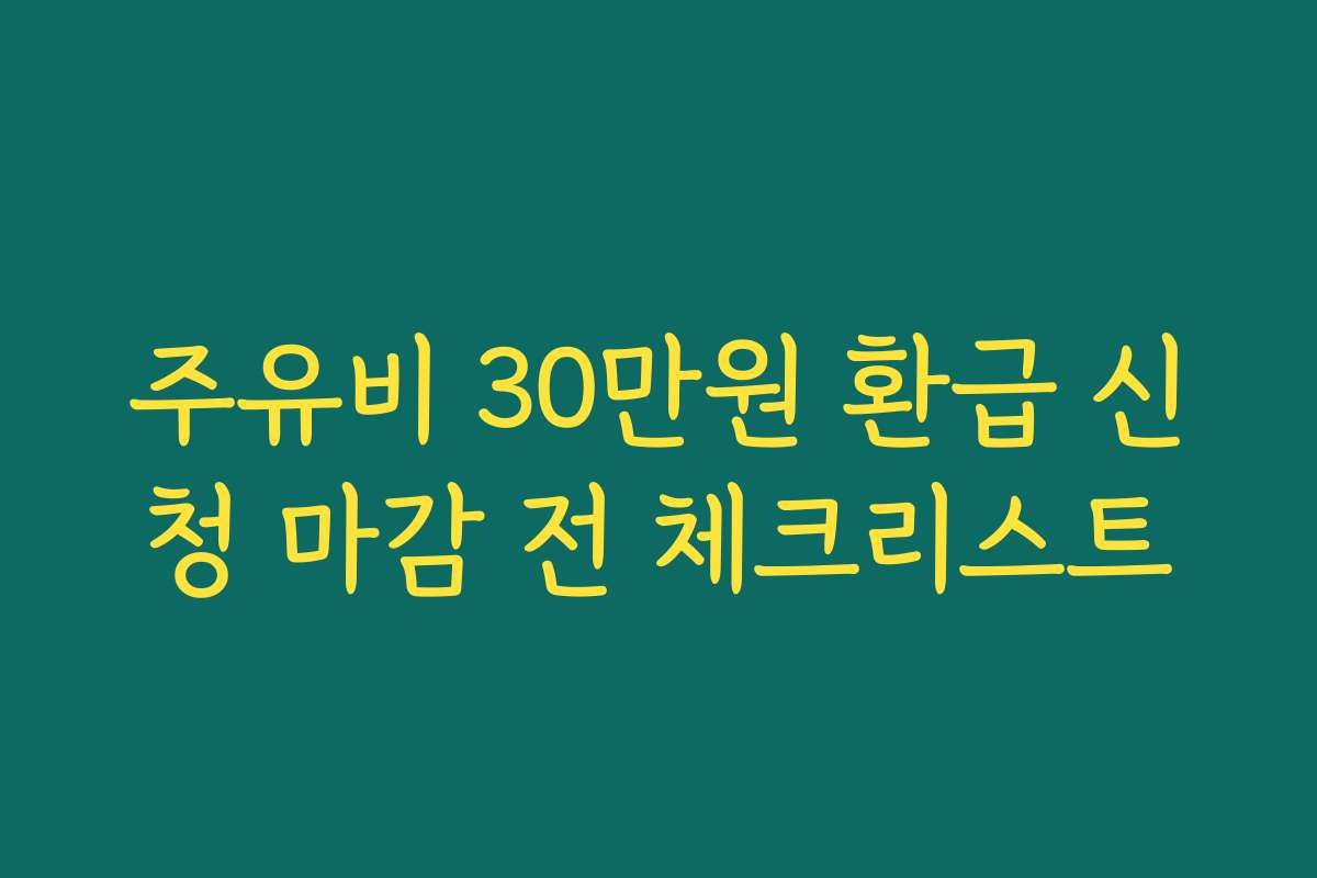 주유비 30만원 환급 신청 마감 전 체크리스트 주유비 30만원 환급 신청 마감 전 체크리스트