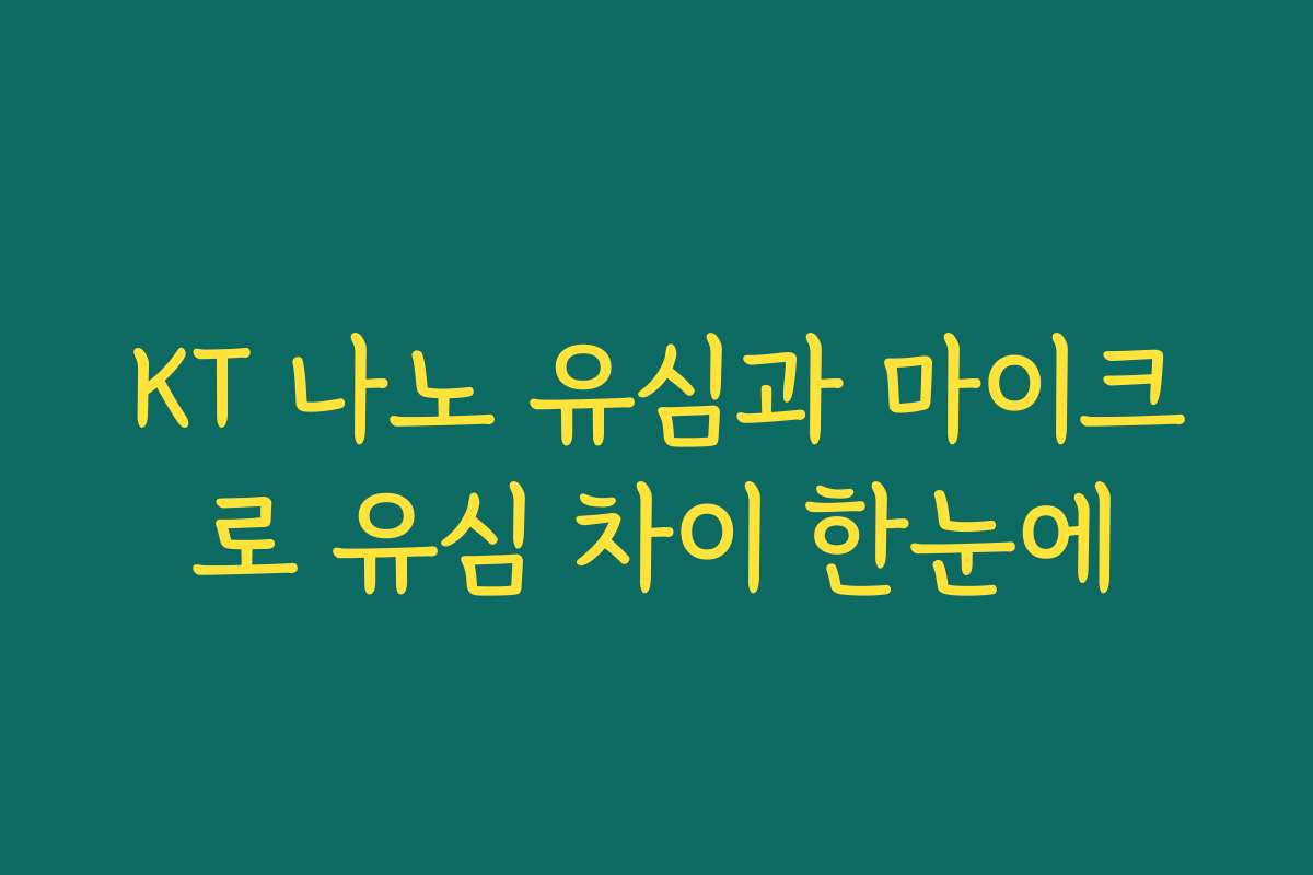 KT 나노 유심과 마이크로 유심 차이 한눈에 KT 나노 유심과 마이크로 유심 차이 한눈에