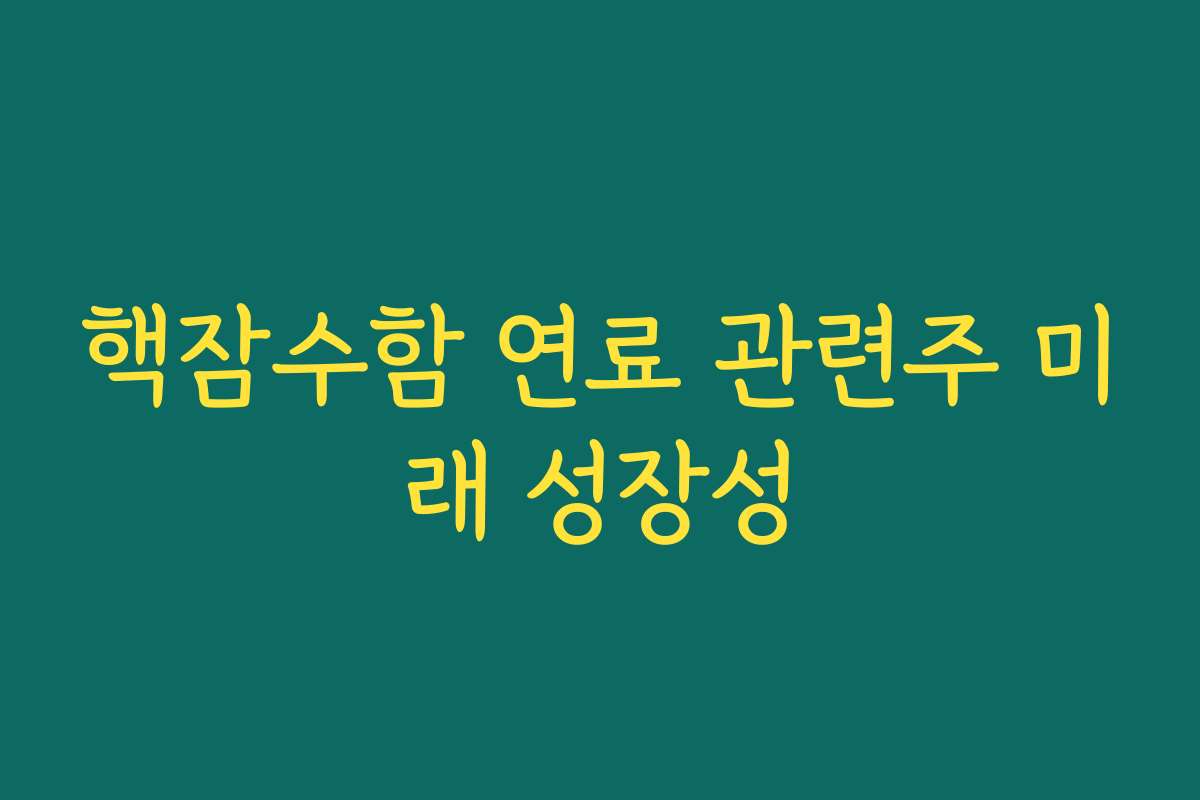 핵잠수함 연료 관련주 미래 성장성