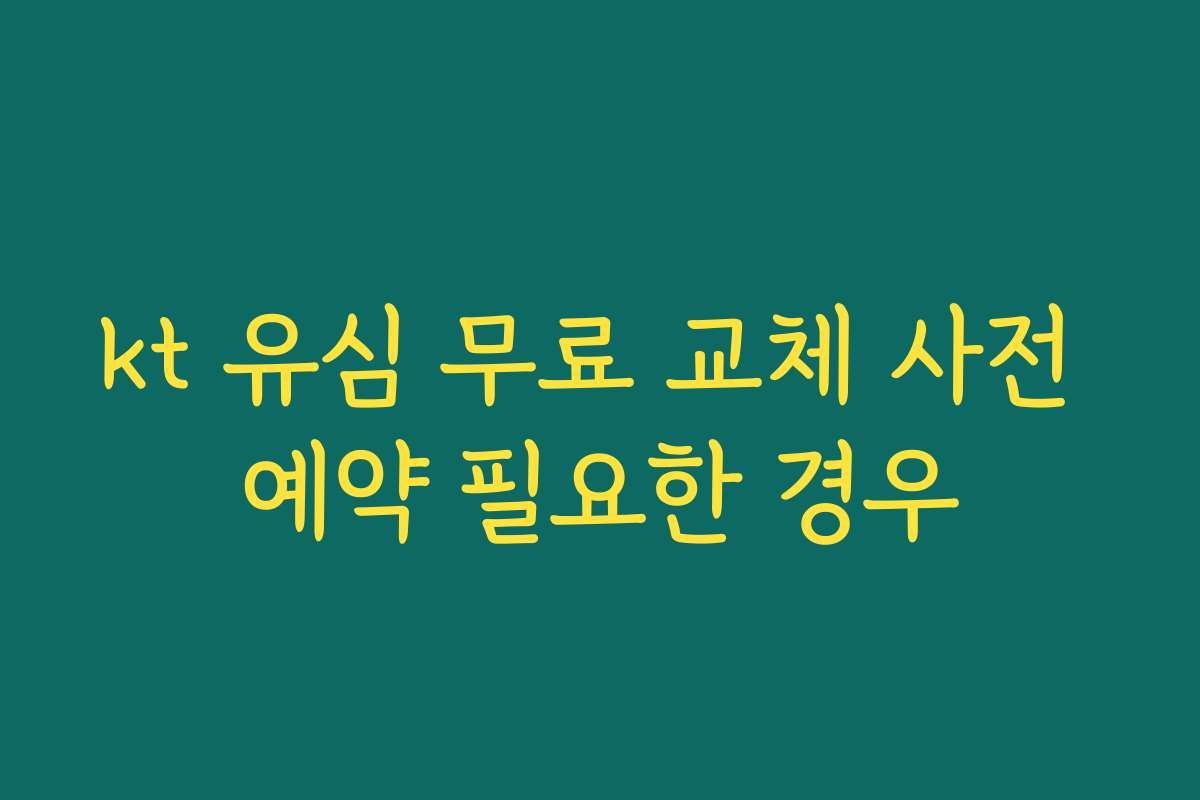 kt 유심 무료 교체 사전 예약 필요한 경우 kt 유심 무료 교체 사전 예약 필요한 경우
