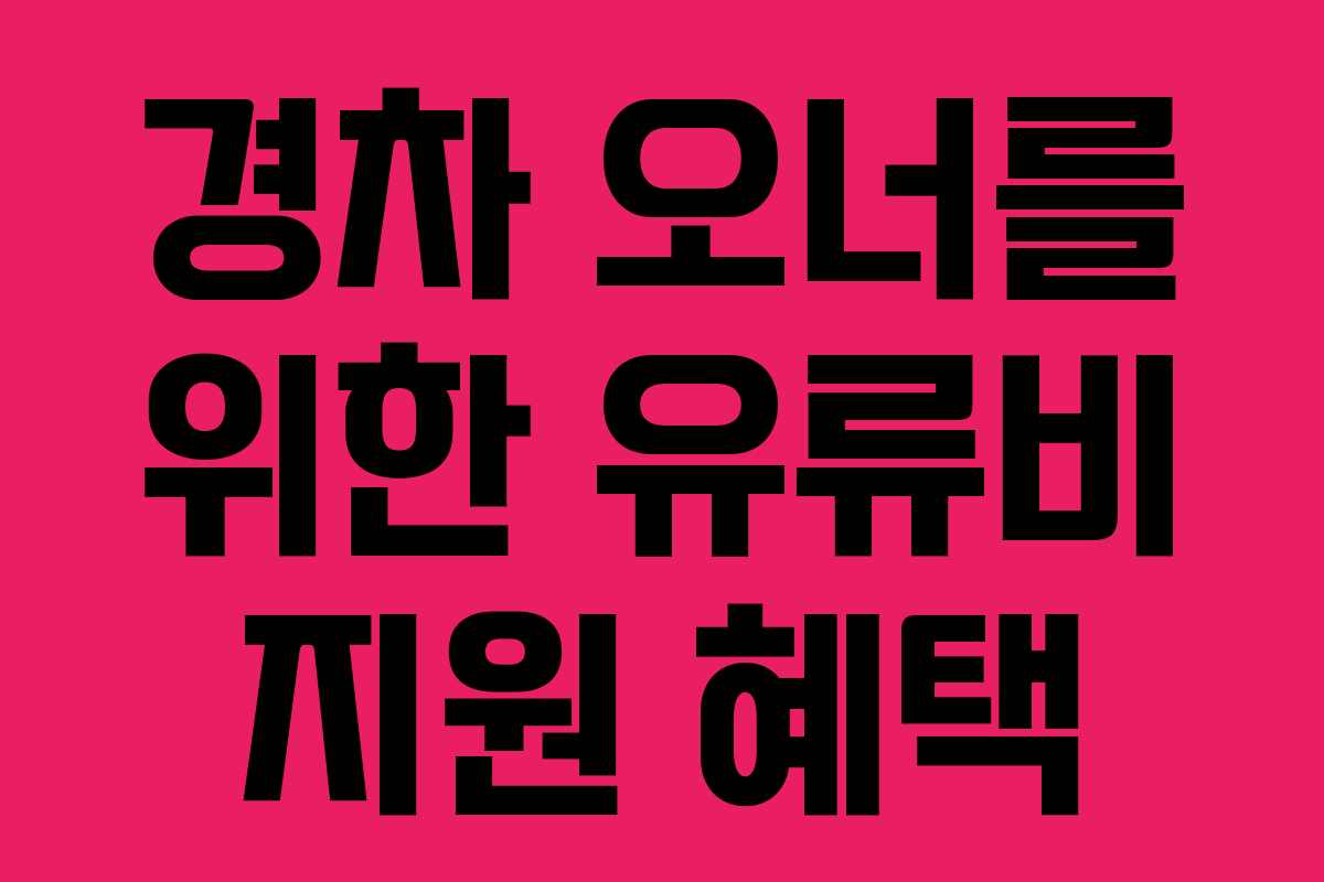 경차 오너를 위한 유류비 지원 혜택