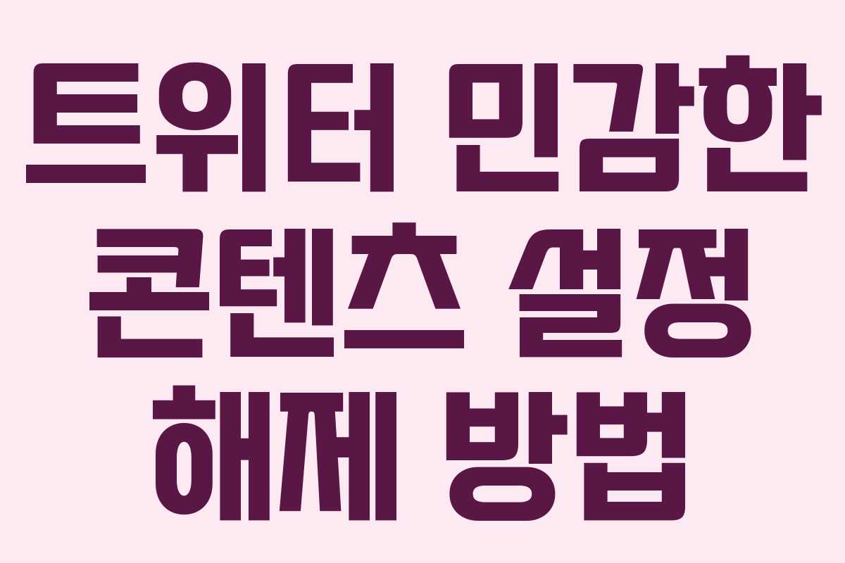 트위터 민감한 콘텐츠 설정 해제 방법