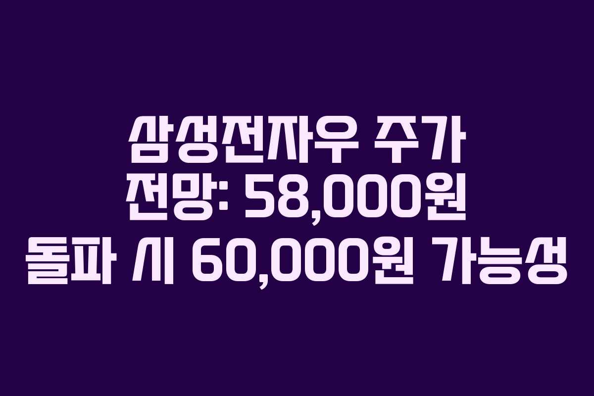 삼성전자우 주가 전망: 58,000원 돌파 시 60,000원 가능성