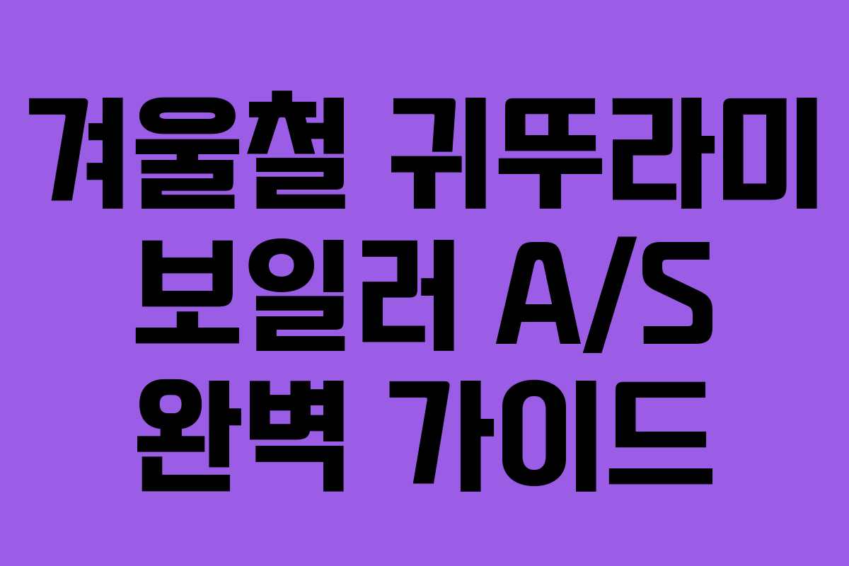 겨울철 귀뚜라미 보일러 A/S 완벽 가이드 겨울철 귀뚜라미 보일러 A/S 완벽 가이드