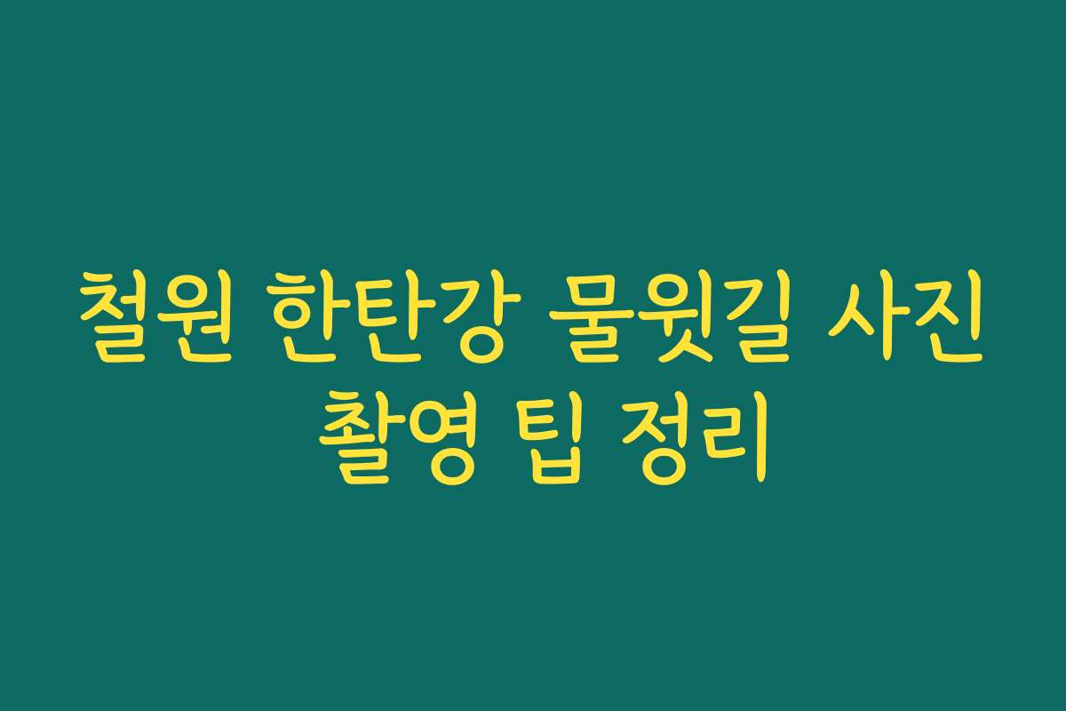 철원 한탄강 물윗길 사진 촬영 팁 정리