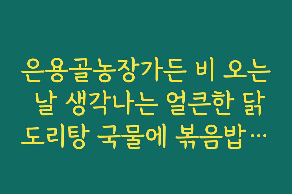 은용골농장가든 비 오는 날 생각나는 얼큰한 닭도리탕 국물에 볶음밥까지