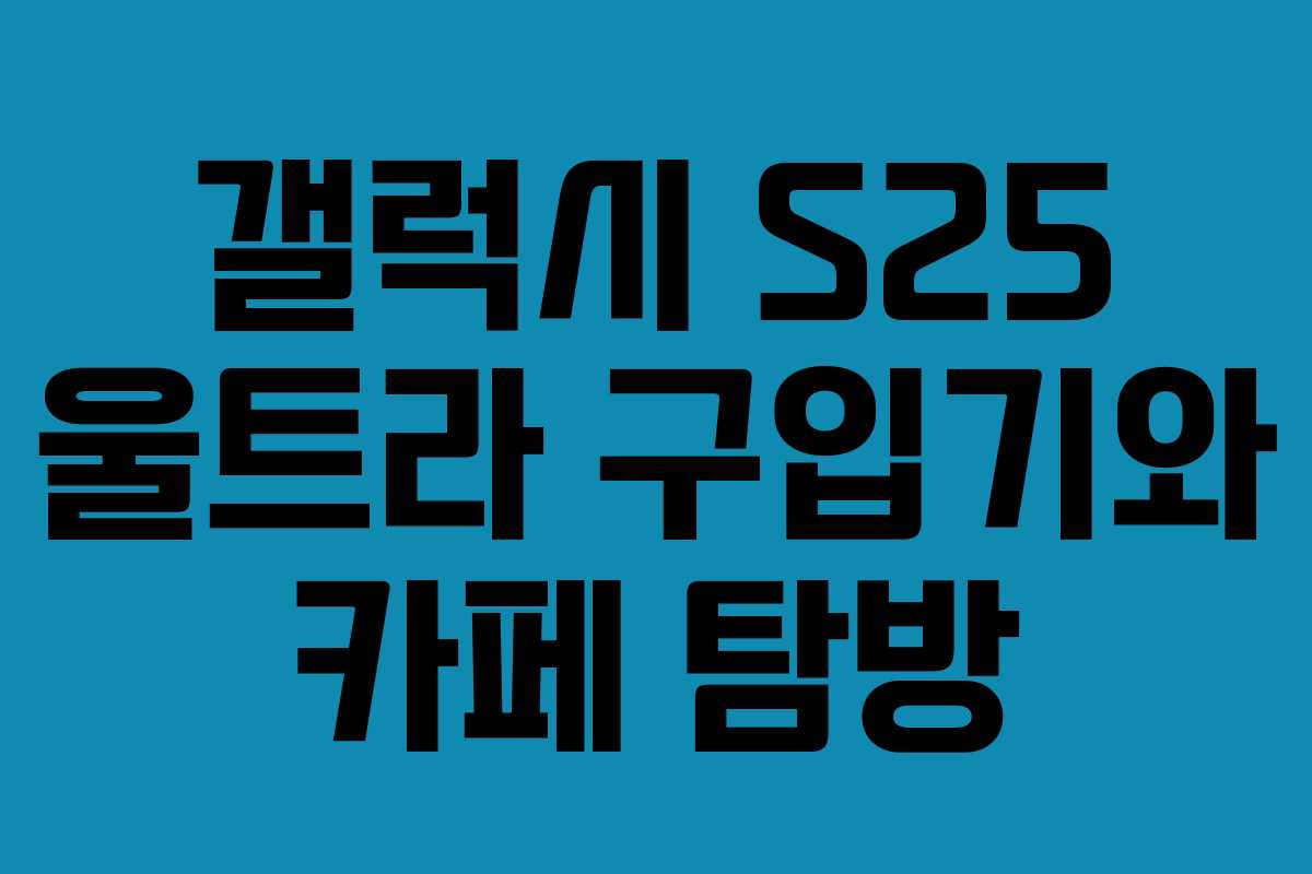 갤럭시 S25 울트라 구입기와 카페 탐방 갤럭시 S25 울트라 구입기와 카페 탐방