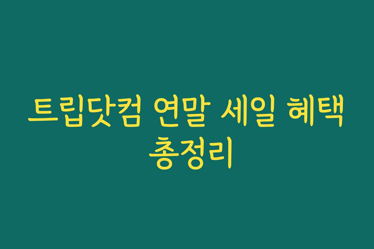트립닷컴 연말 세일 혜택 총정리