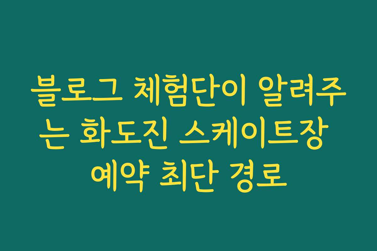 블로그 체험단이 알려주는 화도진 스케이트장 예약 최단 경로