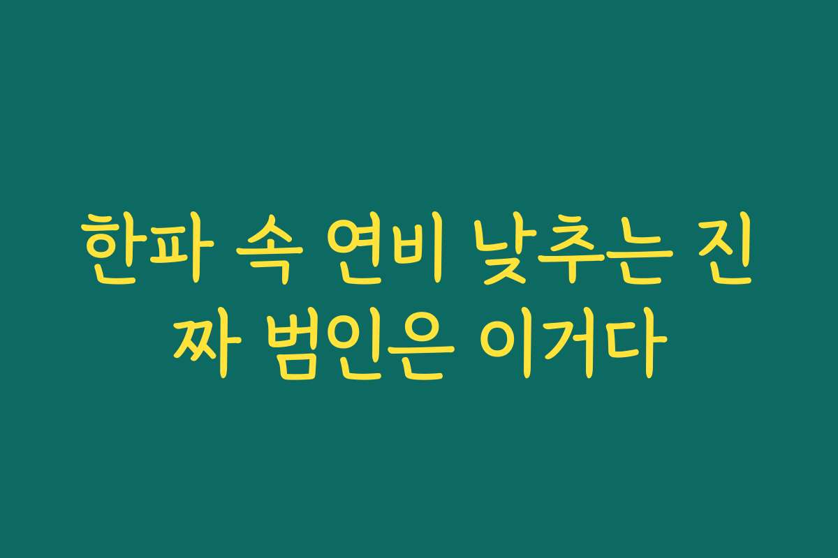 한파 속 연비 낮추는 진짜 범인은 이거다