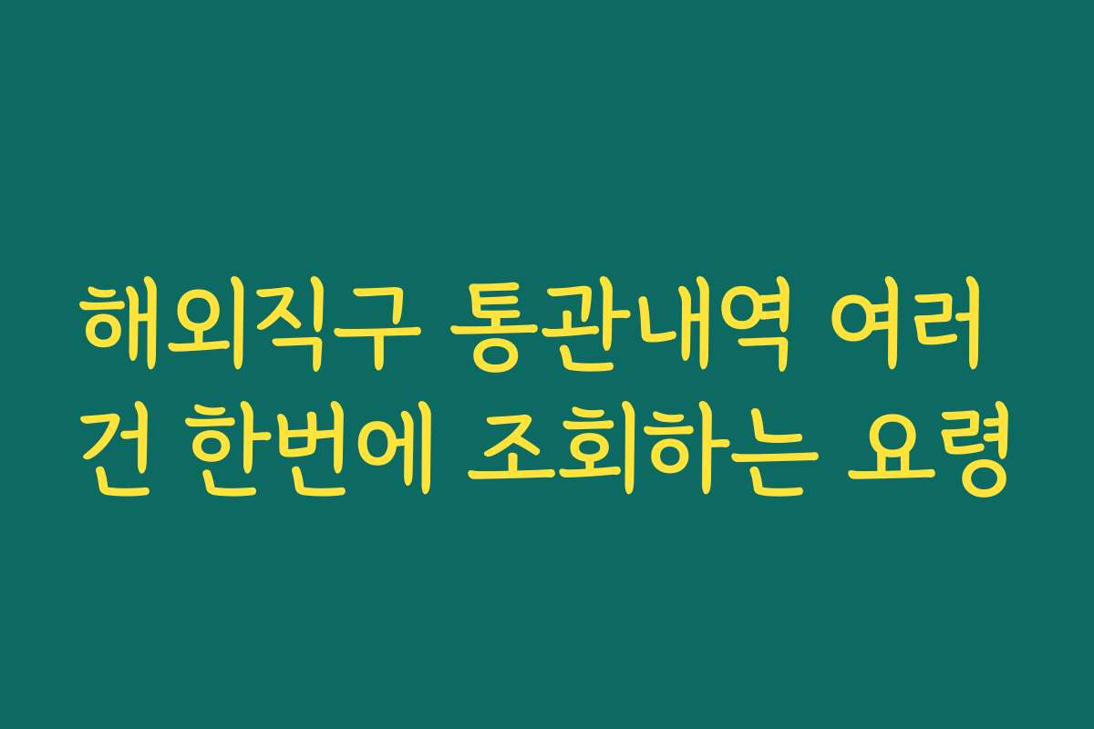해외직구 통관내역 여러 건 한번에 조회하는 요령 해외직구 통관내역 여러 건 한번에 조회하는 요령