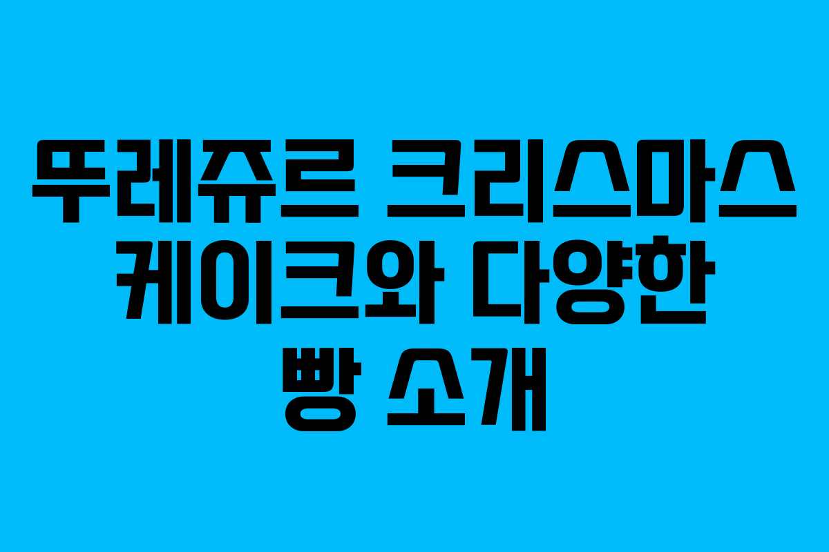 뚜레쥬르 크리스마스 케이크와 다양한 빵 소개 뚜레쥬르 크리스마스 케이크와 다양한 빵 소개