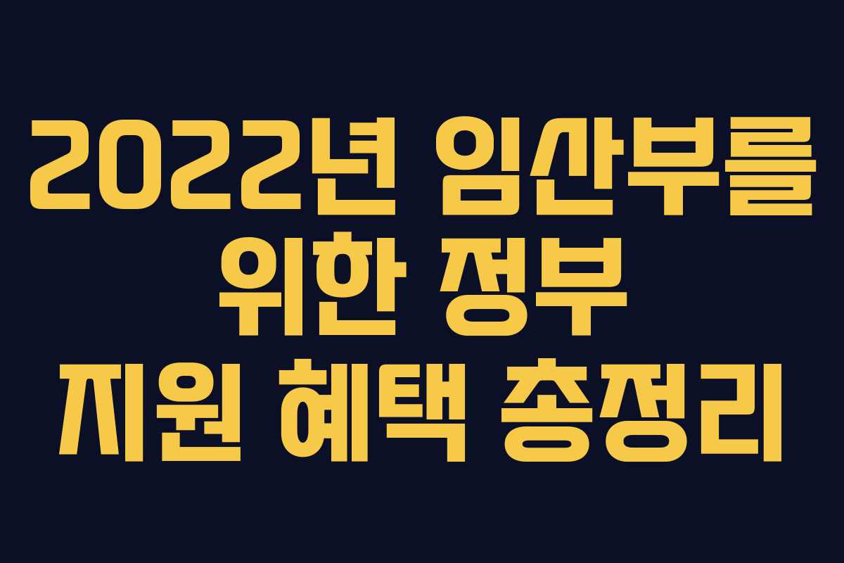 2022년 임산부를 위한 정부 지원 혜택 총정리