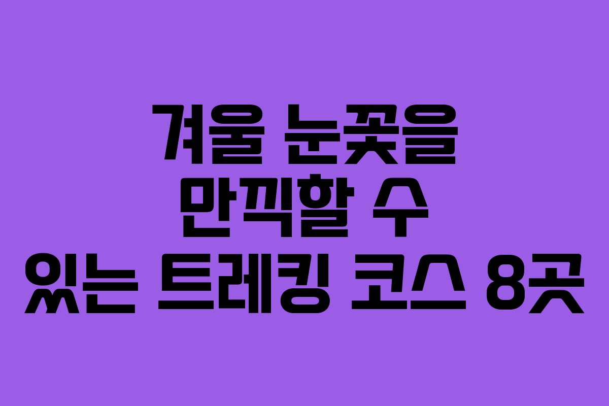 겨울 눈꽃을 만끽할 수 있는 트레킹 코스 8곳 겨울 눈꽃을 만끽할 수 있는 트레킹 코스 8곳