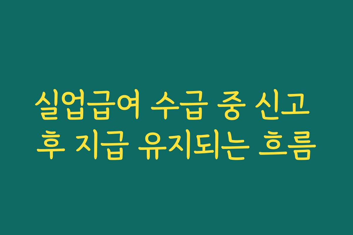 실업급여 수급 중 신고 후 지급 유지되는 흐름 실업급여 수급 중 신고 후 지급 유지되는 흐름