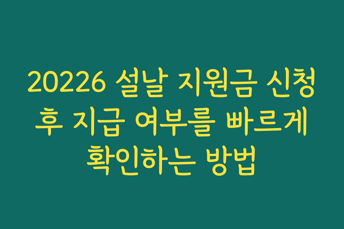 20226 설날 지원금 신청 후 지급 여부를 빠르게 확인하는 방법
