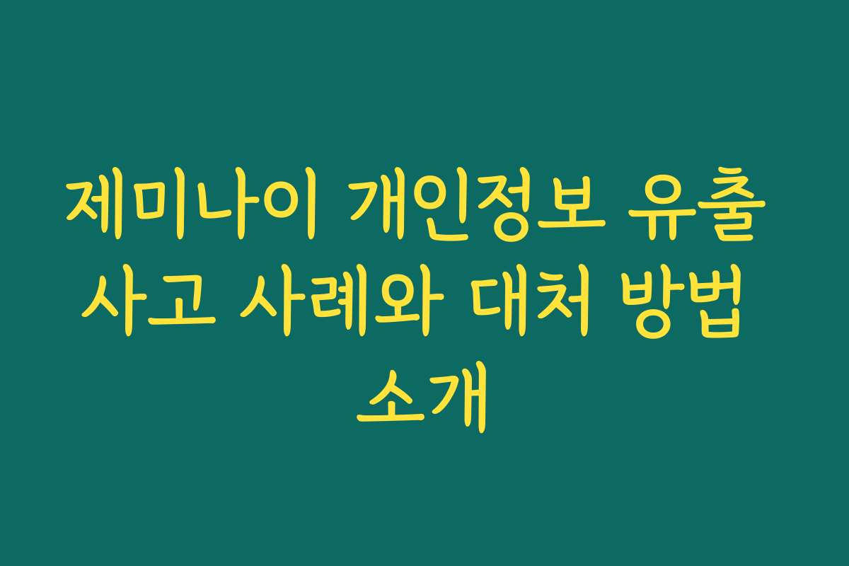 제미나이 개인정보 유출 사고 사례와 대처 방법 소개 제미나이 개인정보 유출 사고 사례와 대처 방법 소개