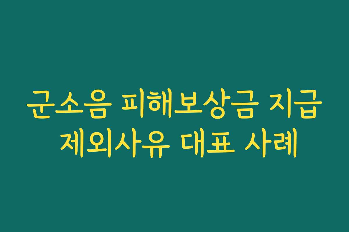 군소음 피해보상금 지급 제외사유 대표 사례