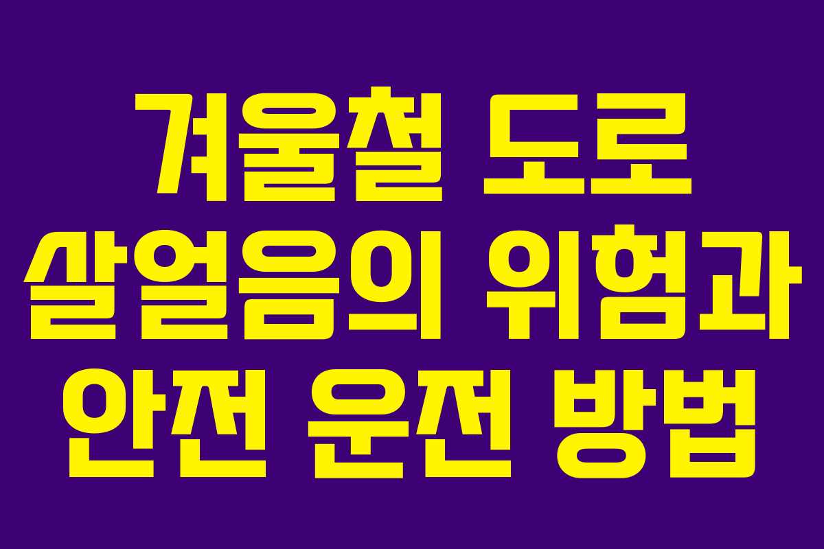 겨울철 도로 살얼음의 위험과 안전 운전 방법 겨울철 도로 살얼음의 위험과 안전 운전 방법