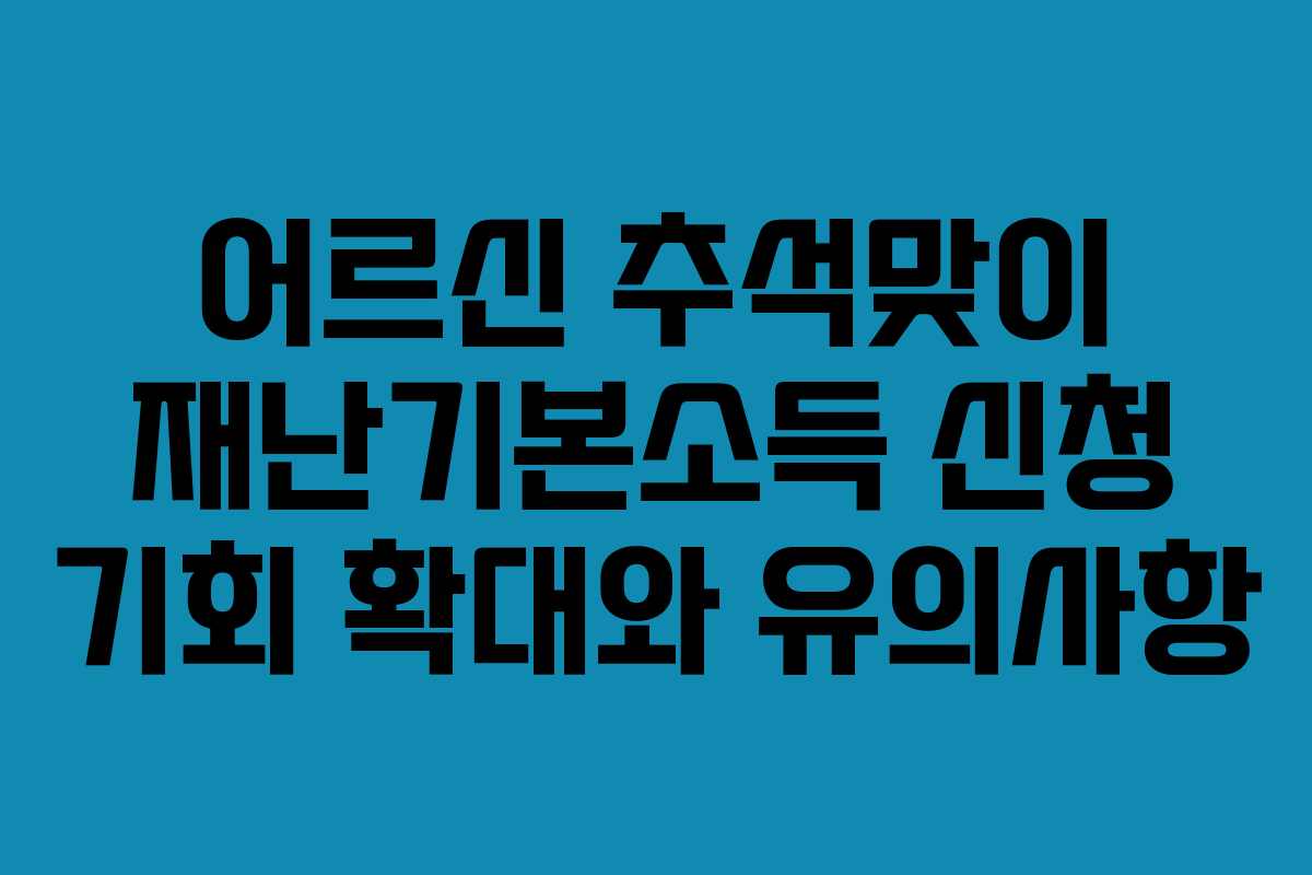 어르신 추석맞이 재난기본소득 신청 기회 확대와 유의사항 어르신 추석맞이 재난기본소득 신청 기회 확대와 유의사항