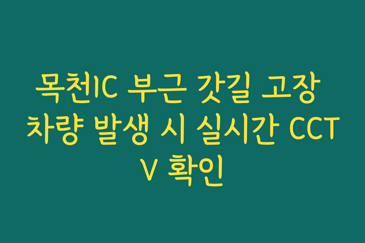 목천IC 부근 갓길 고장 차량 발생 시 실시간 CCTV 확인