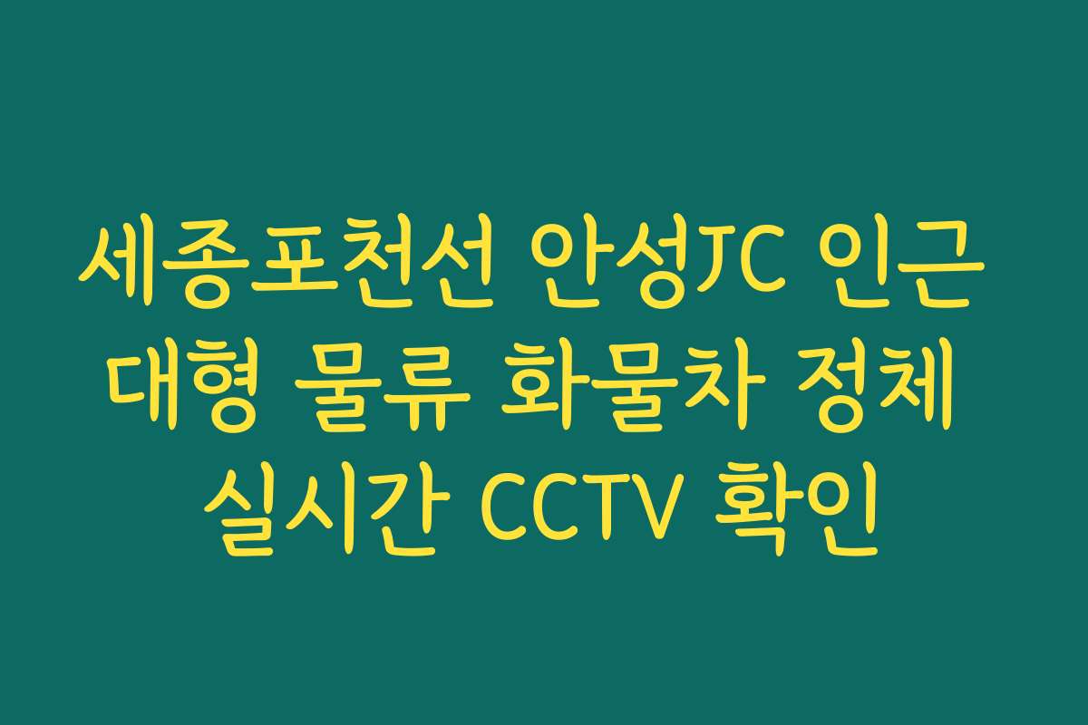세종포천선 안성JC 인근 대형 물류 화물차 정체 실시간 CCTV 확인 세종포천선 안성JC 인근 대형 물류 화물차 정체 실시간 CCTV 확인