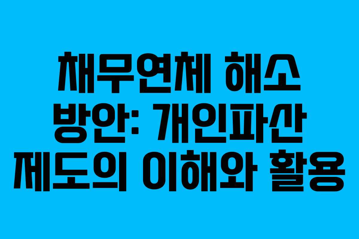 채무연체 해소 방안: 개인파산 제도의 이해와 활용